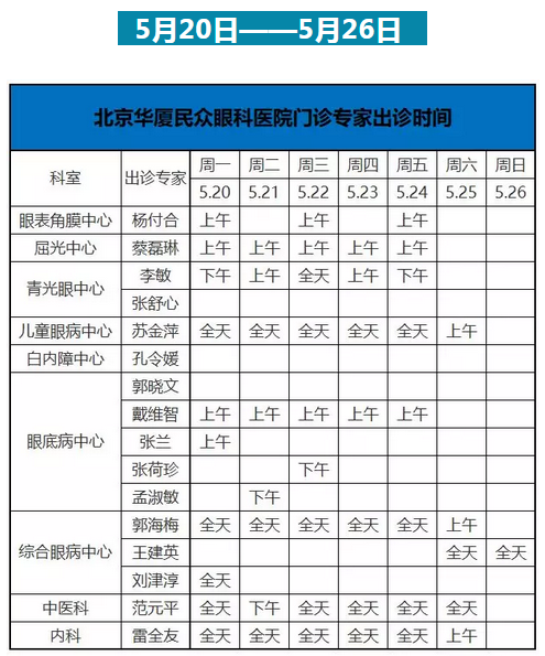 5月20日—5月26日以诚为本赢在诚信9001门诊专家出诊表出炉.png